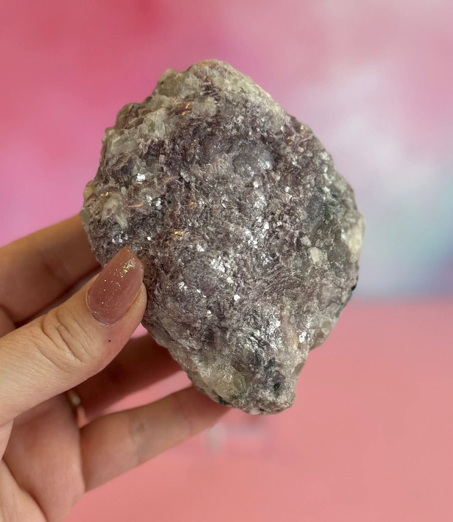 Purple Mica with Green Tourmaline