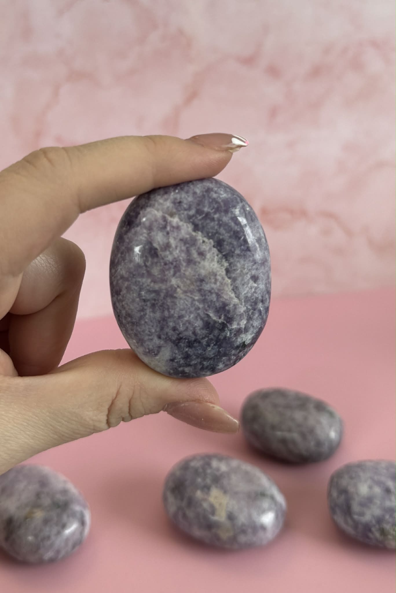 Lepidolite Palm Stone
