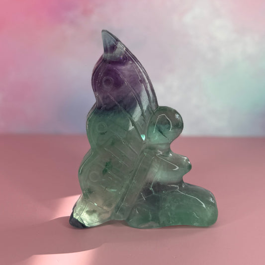 Rainbow Fluorite Fairy Carvings