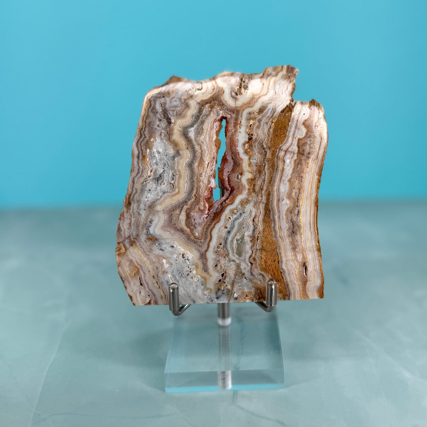 Crazy Lace Agate Slice with Natural Opening