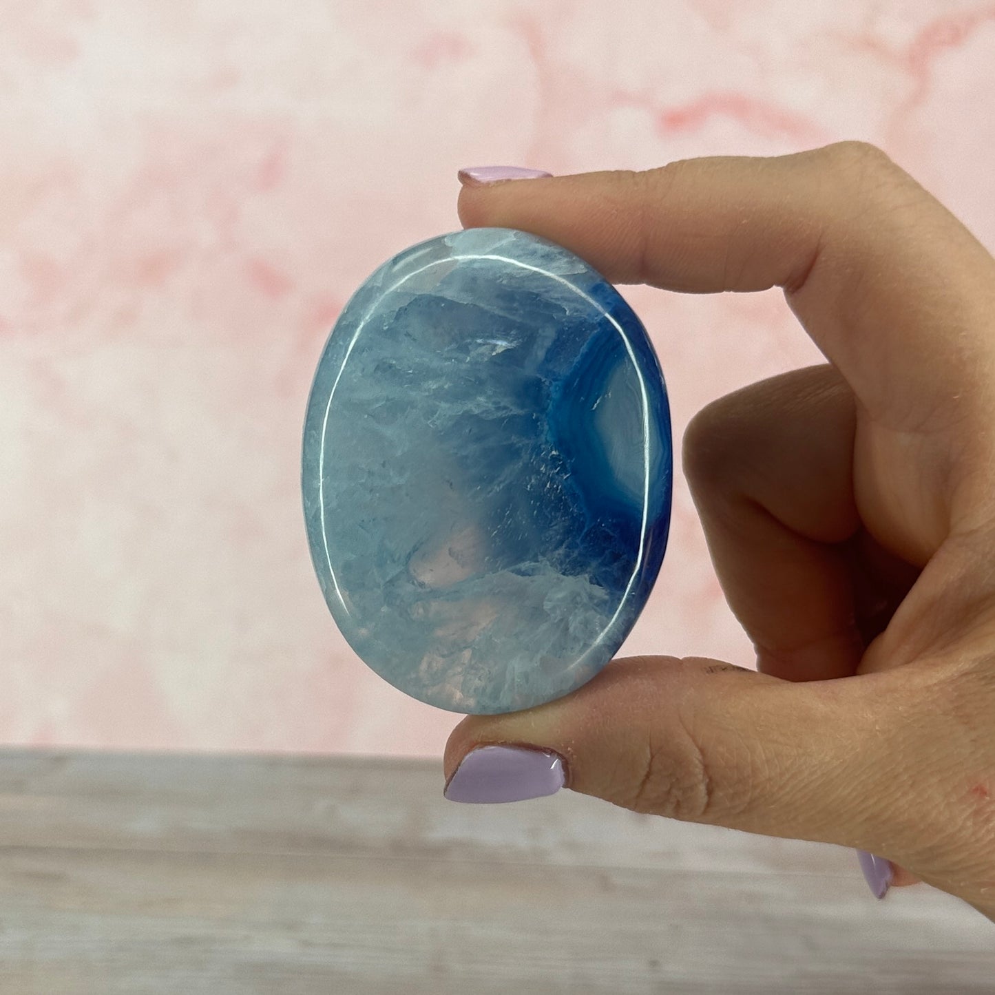 Blue Onyx Palm Stone #38