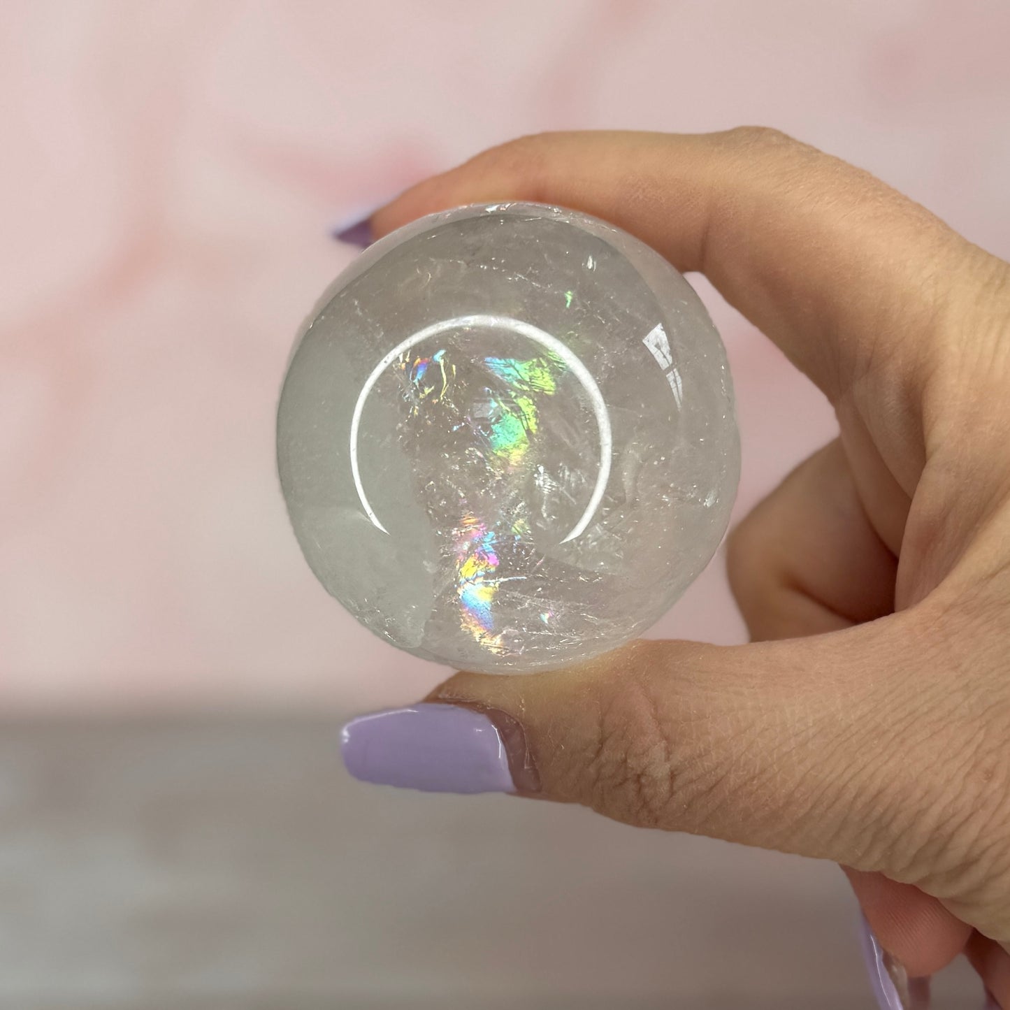 Clear Quartz Sphere with Natural Rainbows #8