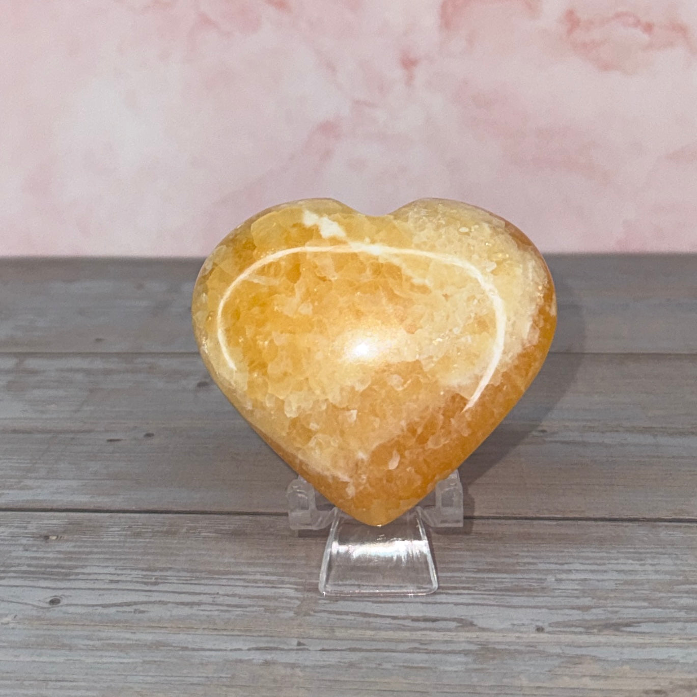 Orange Calcite Heart #15
