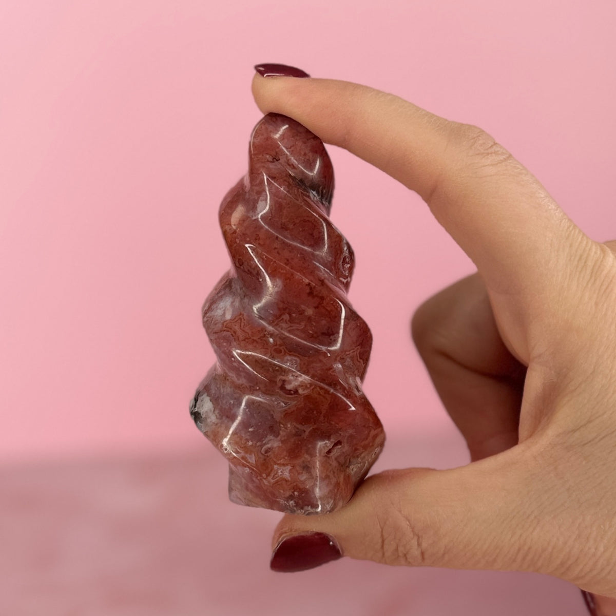 Pink Carnelian Flame #74