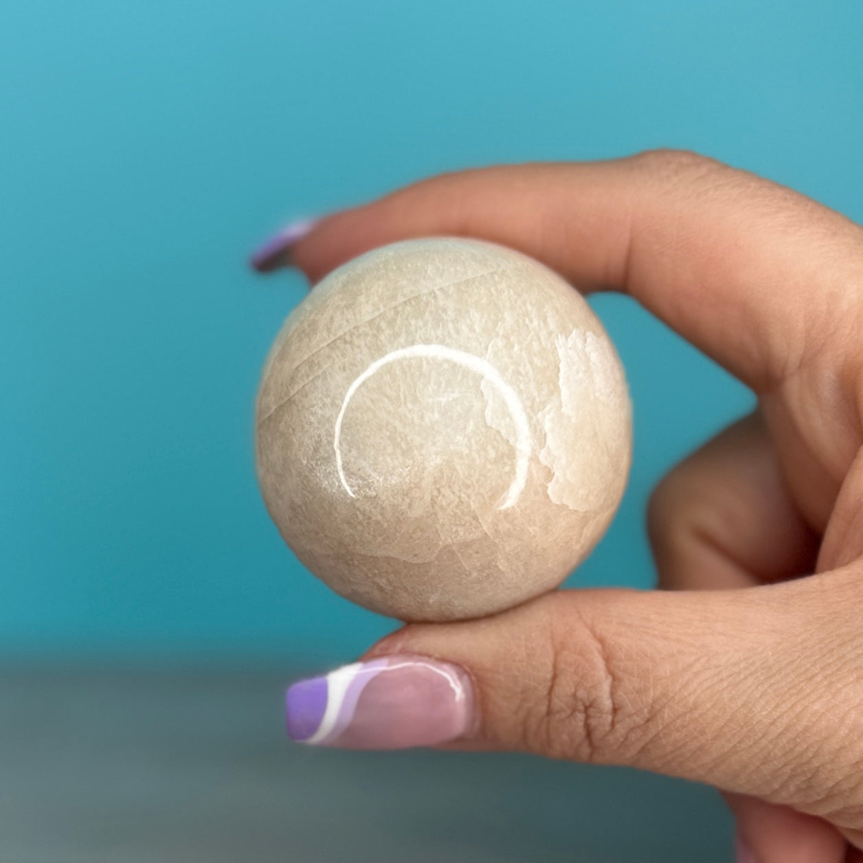 Flashy White Moonstone Sphere