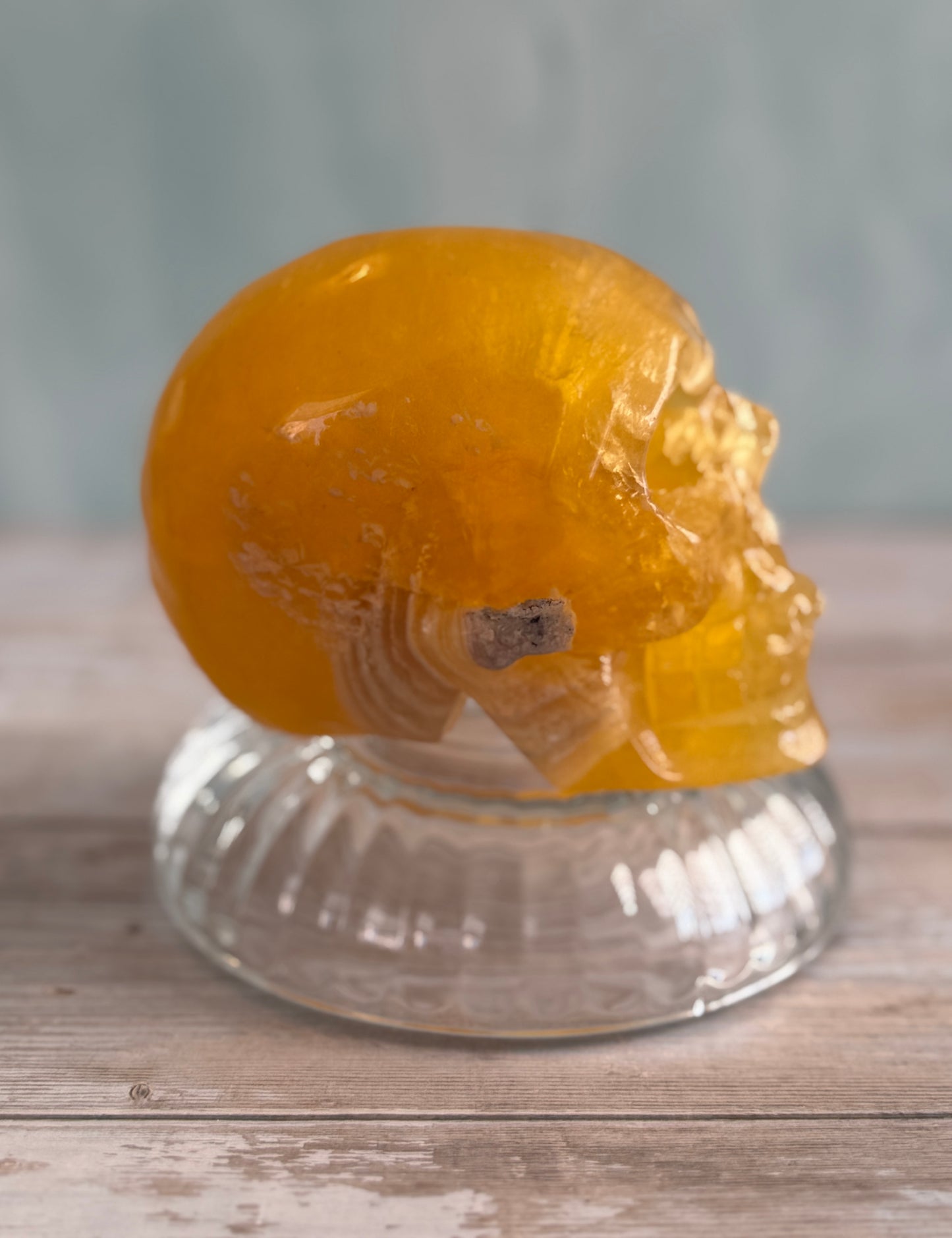Yellow Fluorite Skull