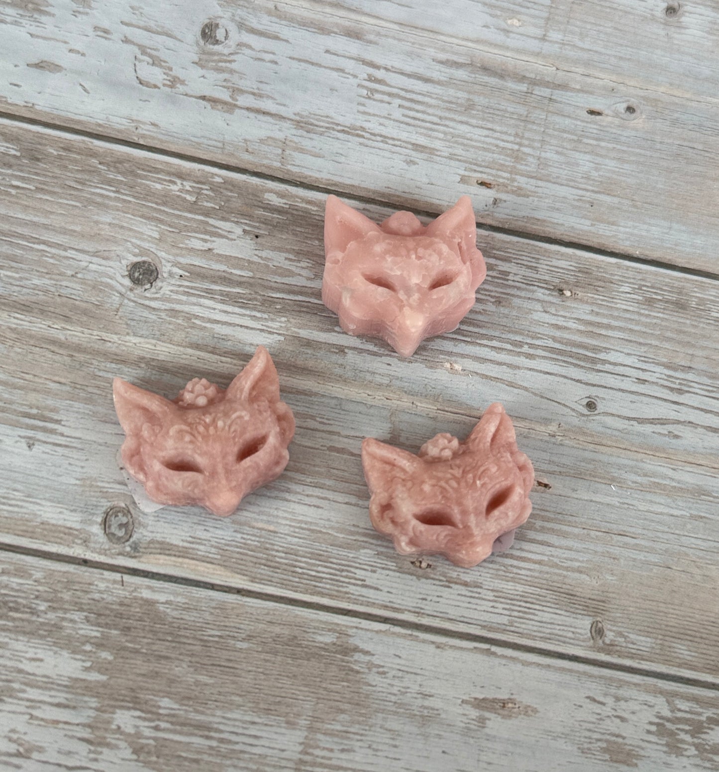 Carved Mini Pink Opal Fox Head