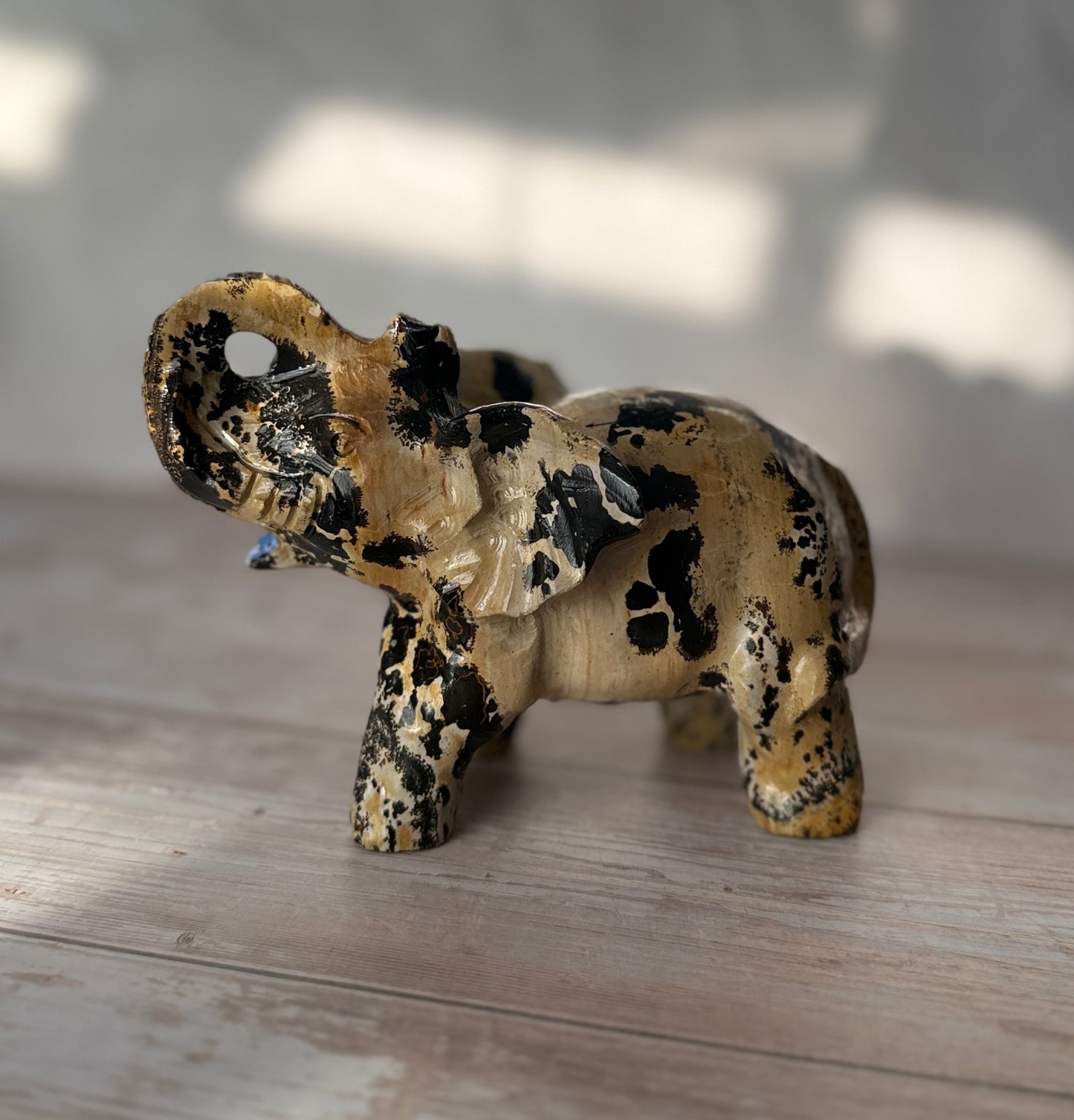 Picture Jasper Elephant – Grounding & Strength Crystal Carving | Approx. 522g, 5" x 4"