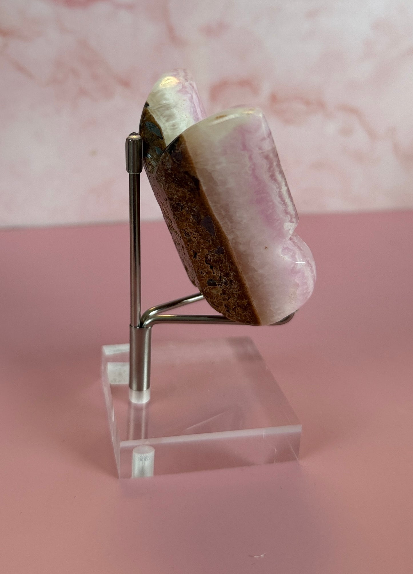 Pink Aragonite Butterfly Carving – 131g | 2.75" x 2.5" #4