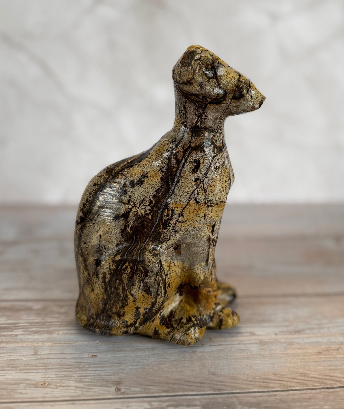 Picture Jasper Sphynx Cat Carving | 5.5” x 3.5” 716g