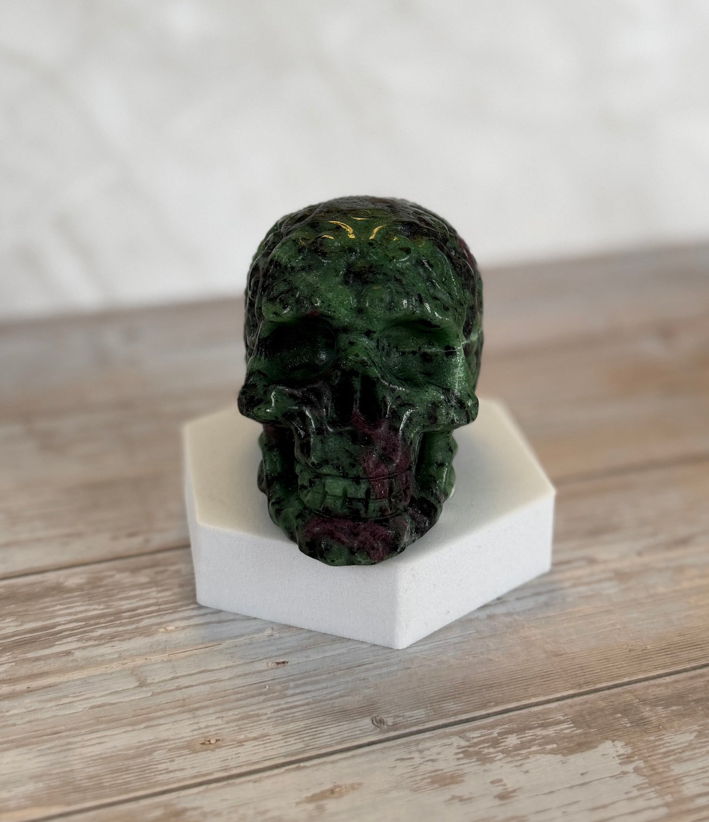 Ruby in Zoisite Skull | 473g | 2.5” x 3”