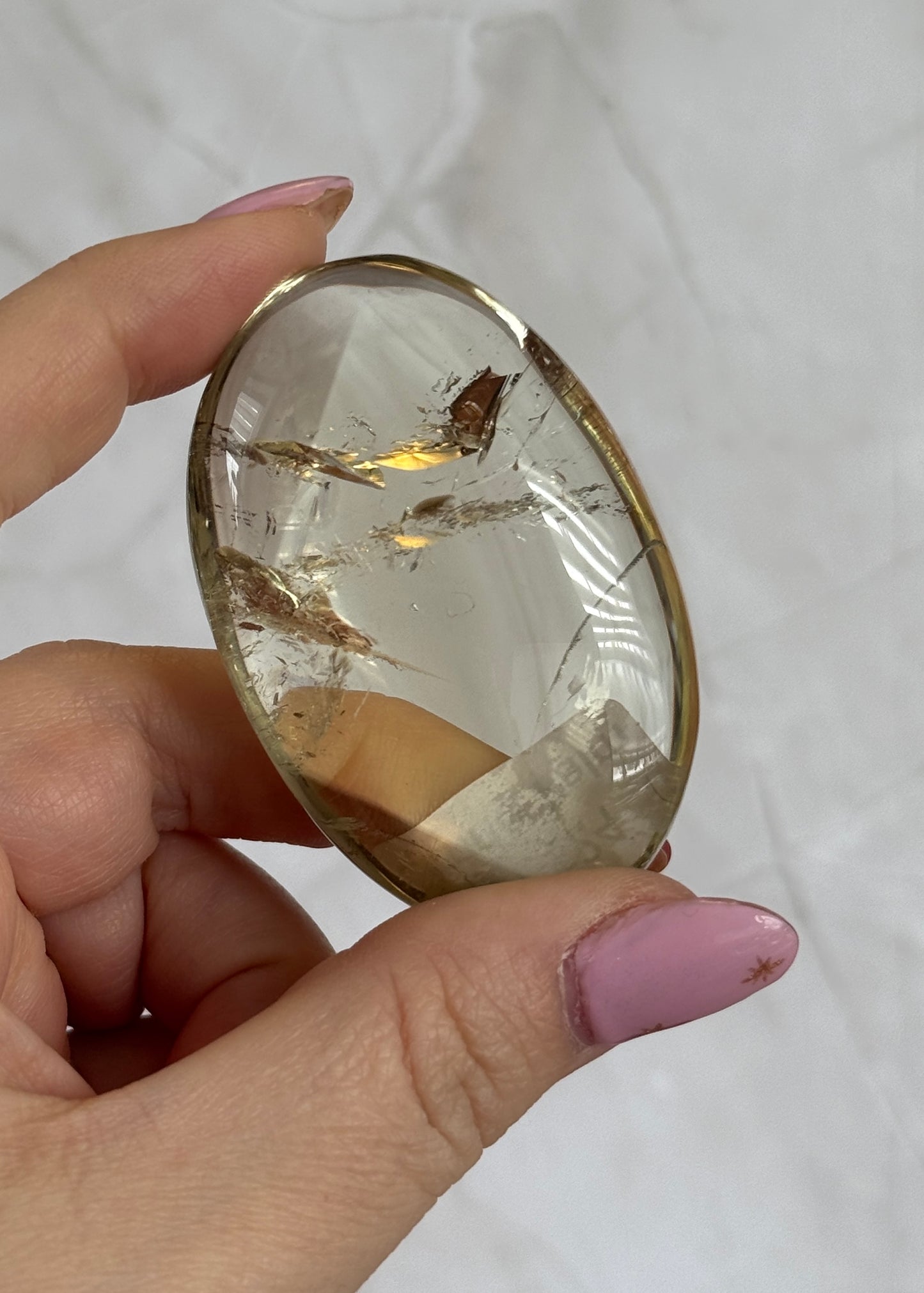 High Quality Natural Citrine Palm Stone | Approx. 75g #8