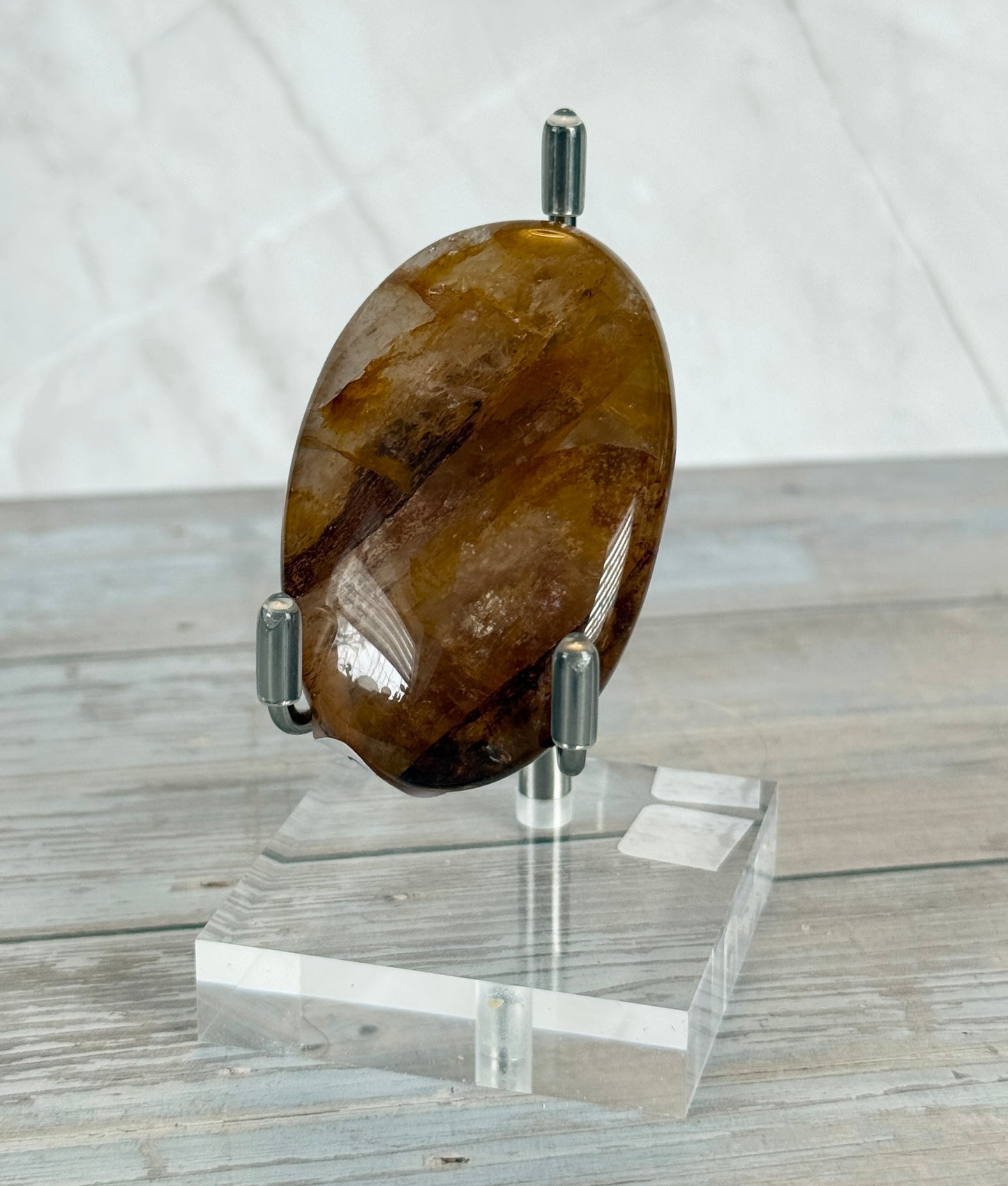 Golden Healer Quartz Palm Stone | Approx. 75g #24