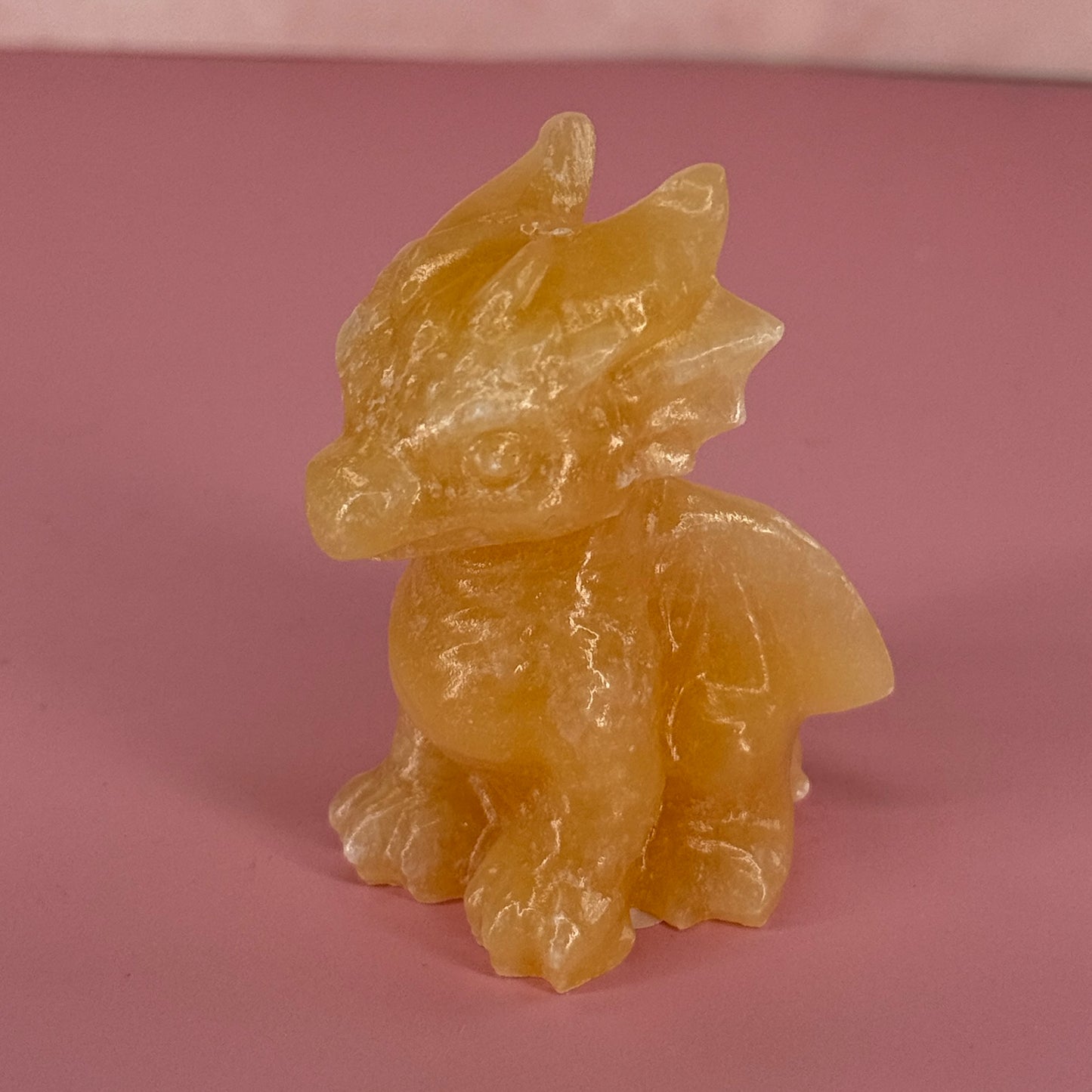 Orange Calcite Carved Dragon