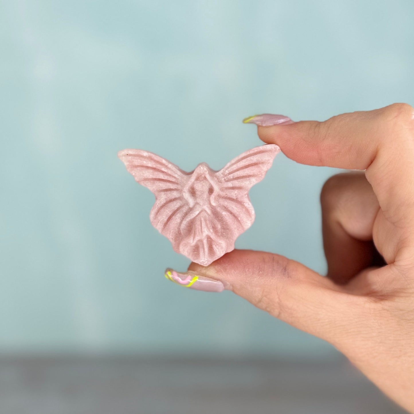 Pink Opal Fairy Carving