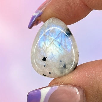 Moonstone with Black Tourmaline Cabochon 12A