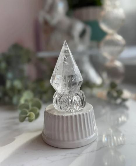 Faceted Diamond Cut Clear Quartz