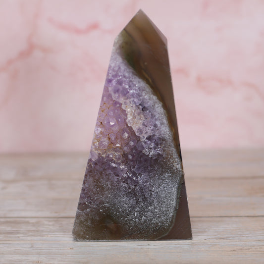 Druzy Agate Amethyst Tower #16