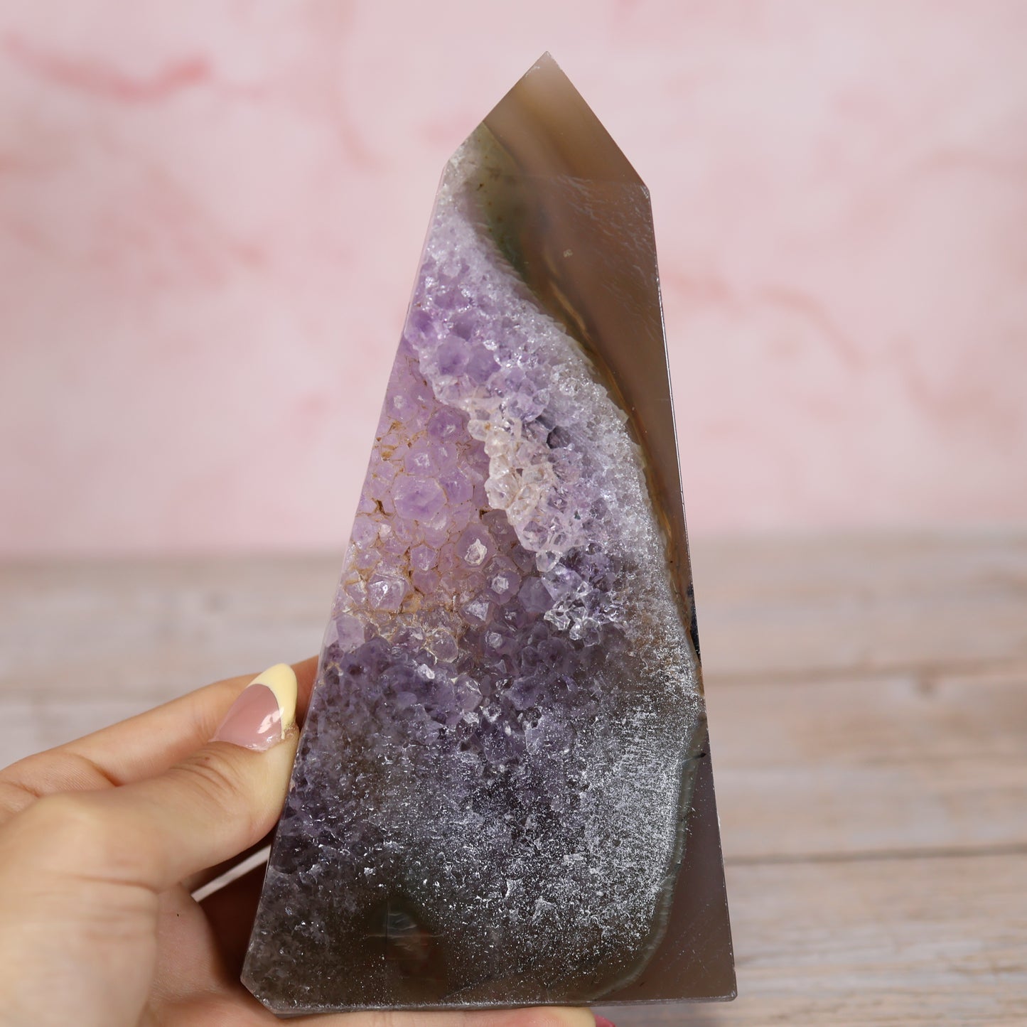 Druzy Agate Amethyst Tower #16