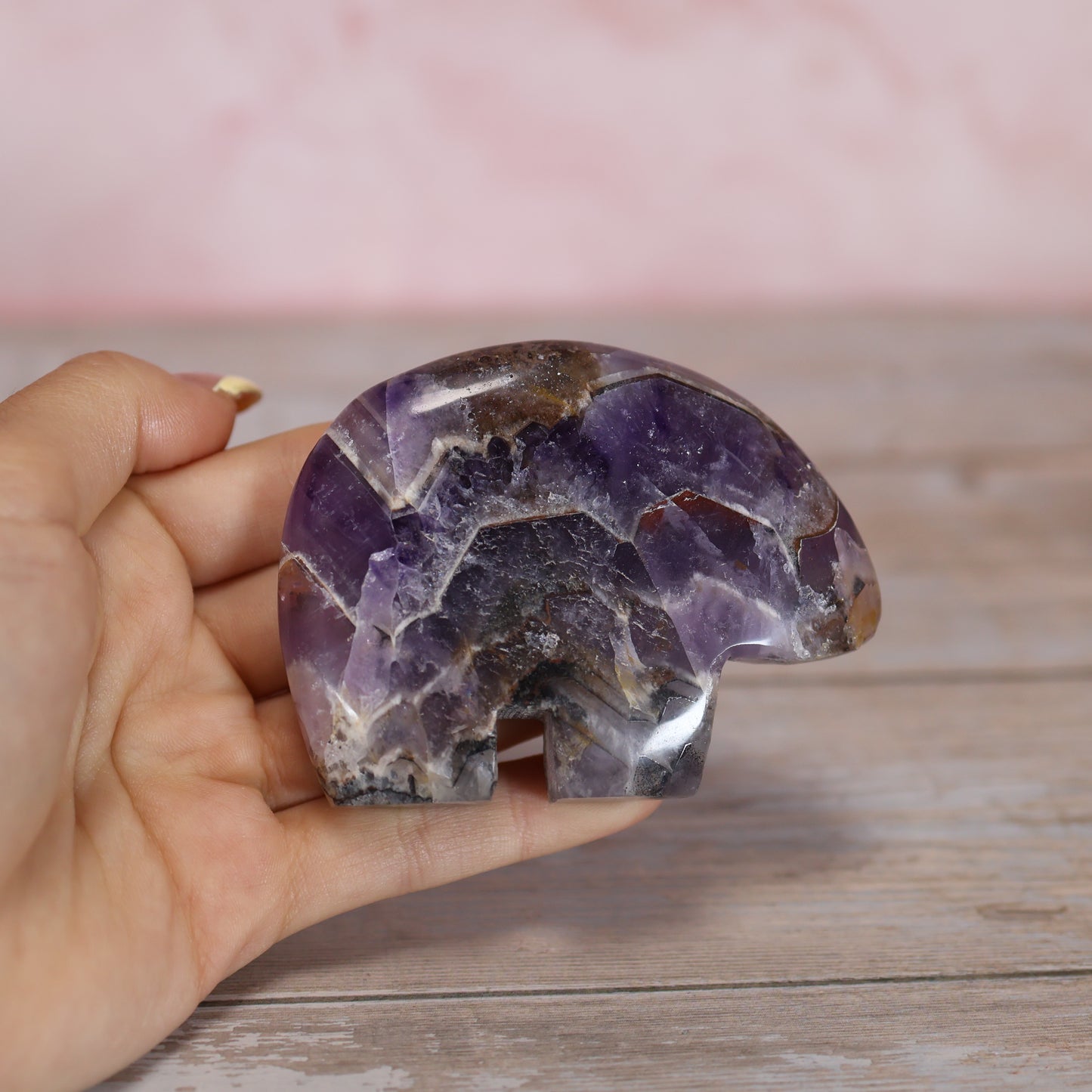 Dream Amethyst Carved Bear #12