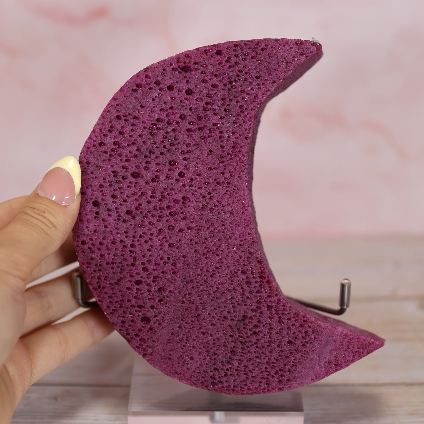Honeycomb Ruby Corundum Moon – UV Reactive