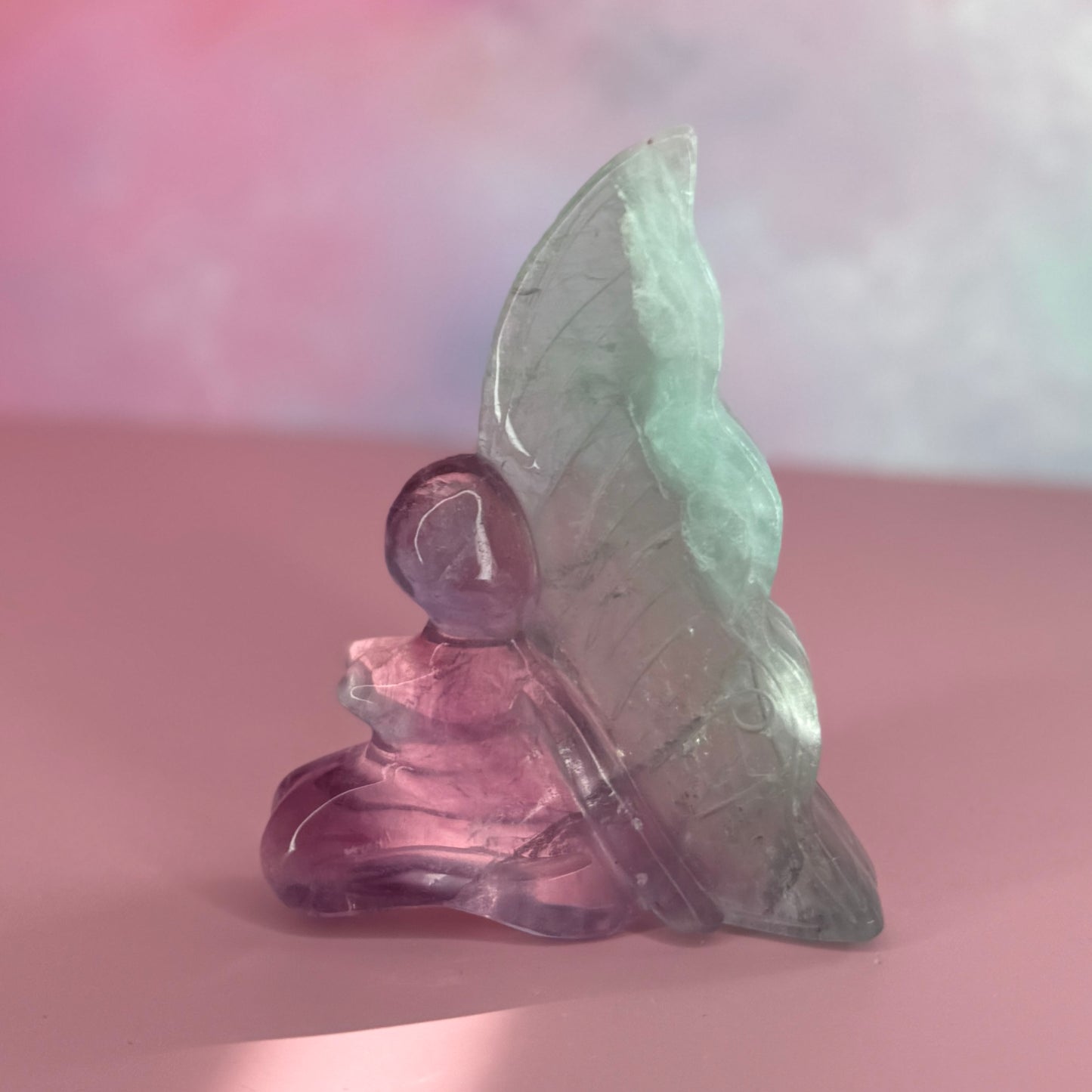 Rainbow Fluorite Fairy Carvings