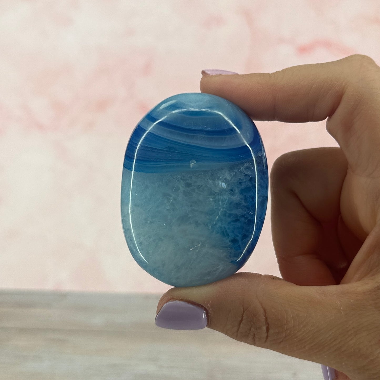 Blue Onyx Palm Stone #39