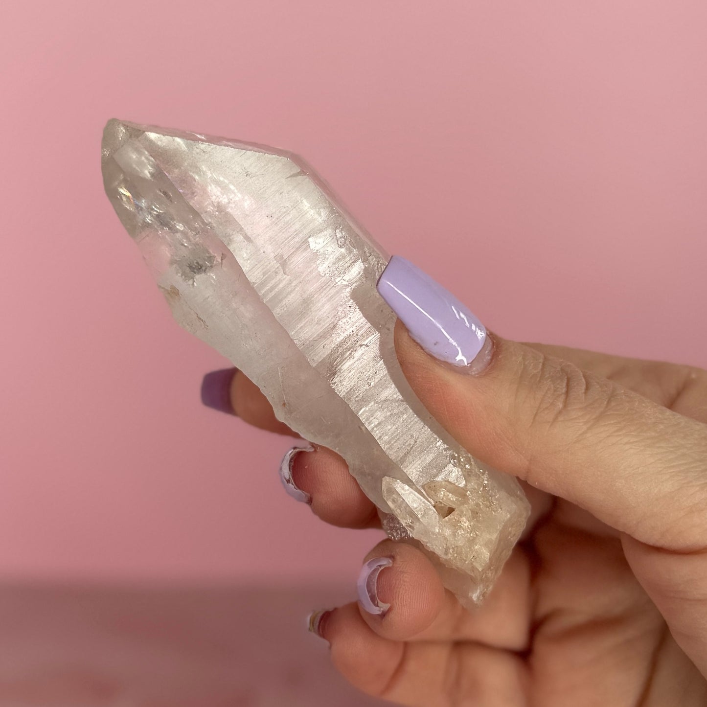 Lemurian Quartz Point #52 (with rainbow)