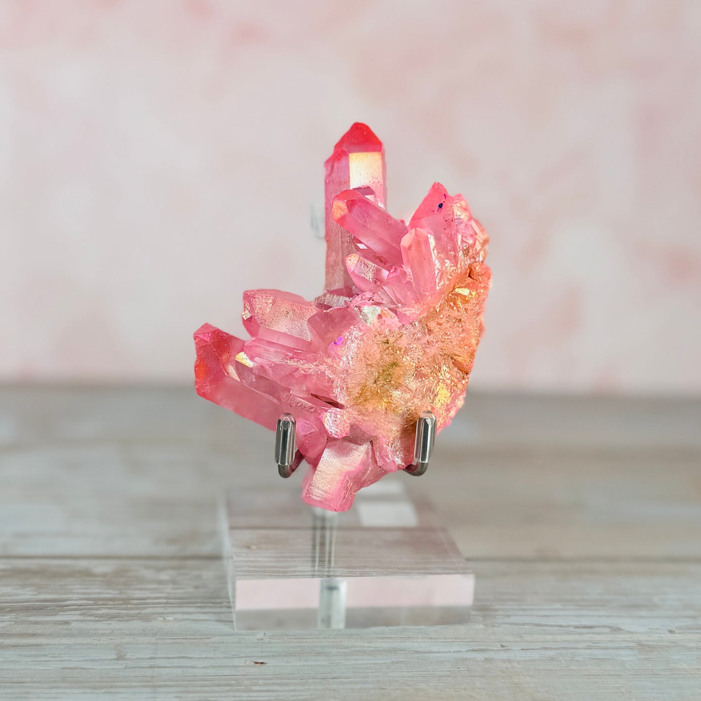 Pink Aura Quartz Cluster #61