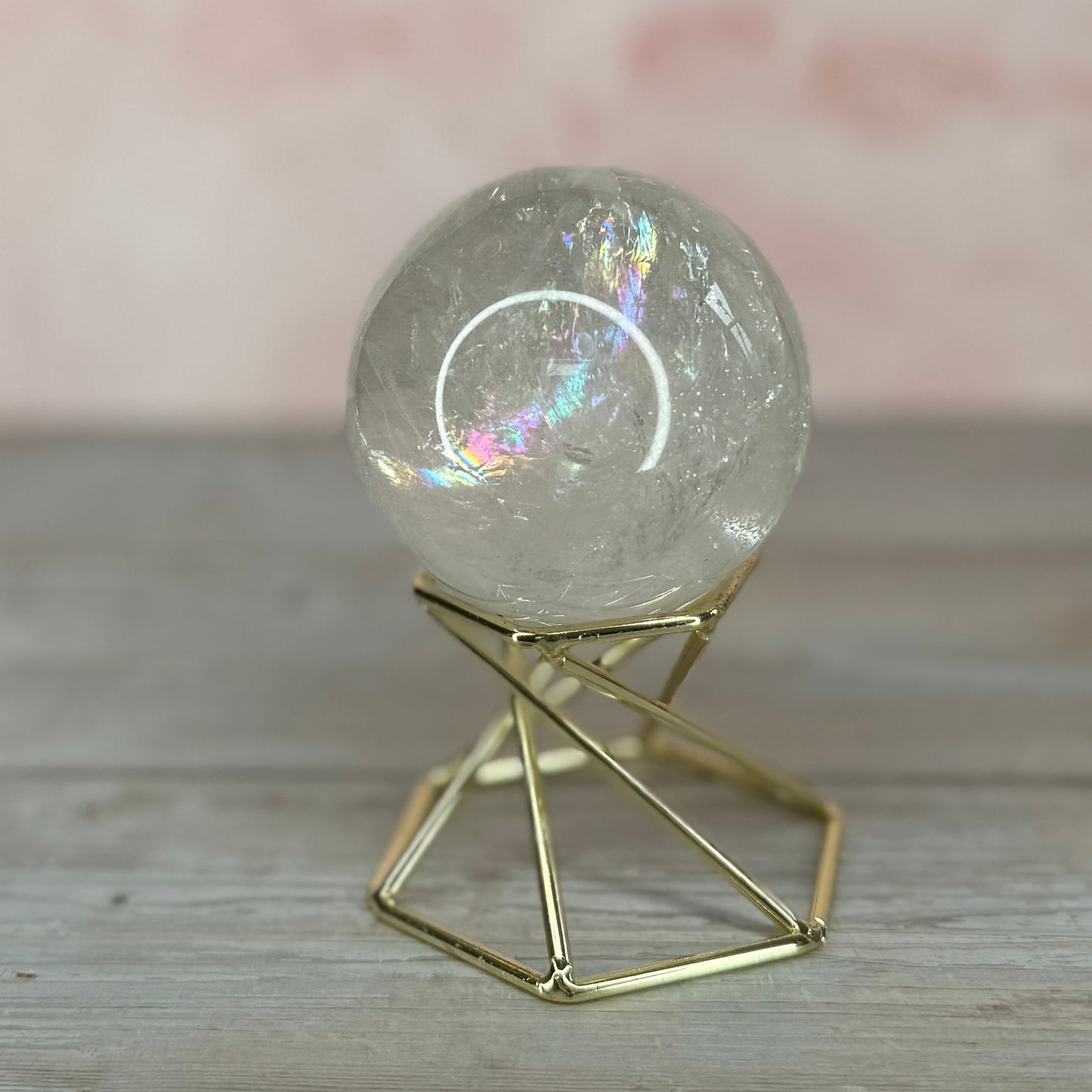 Clear Quartz Sphere with Natural Rainbows #8