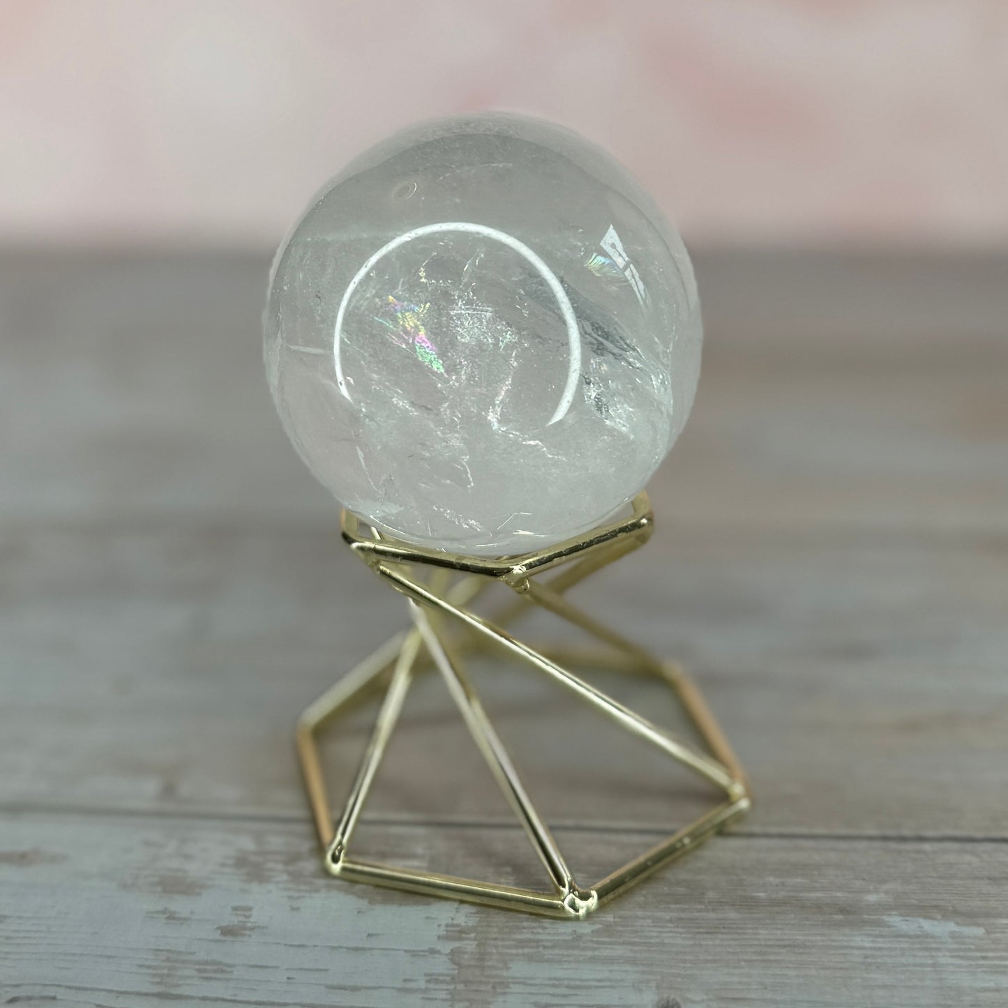 Clear Quartz Sphere with Natural Rainbows #9