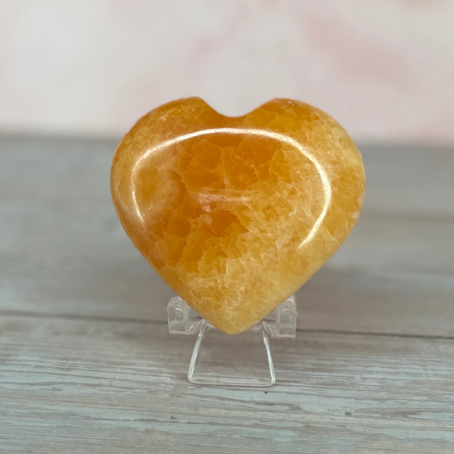 Orange Calcite Heart #16