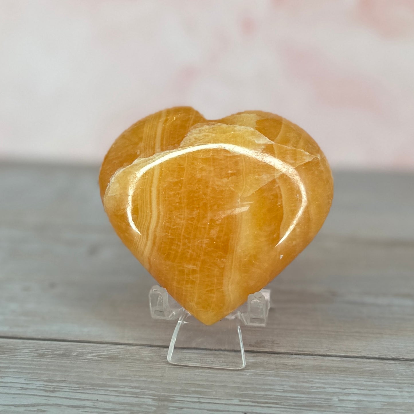 Orange Calcite Heart #17