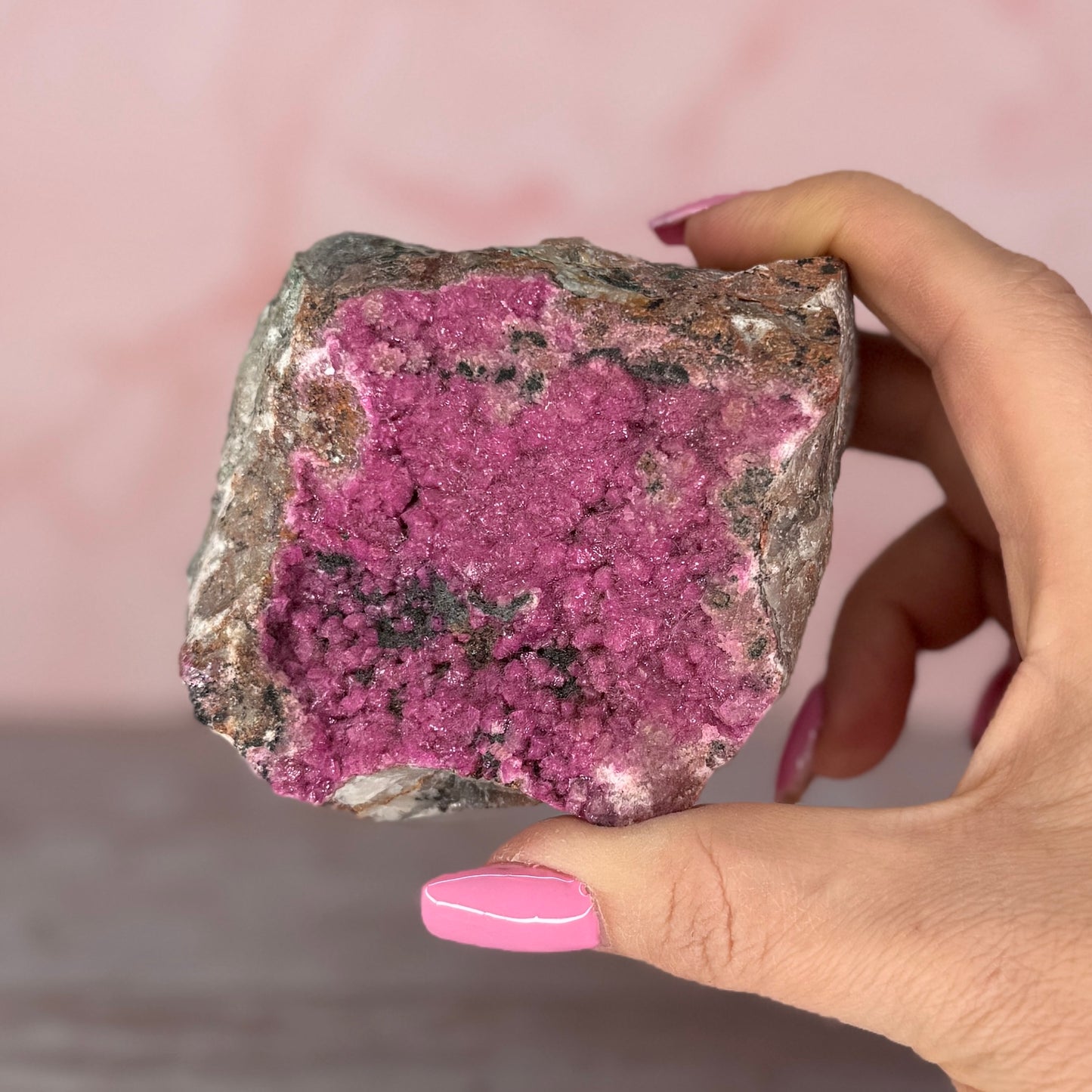 Pink Cobalto Calcite Druzy Specimen