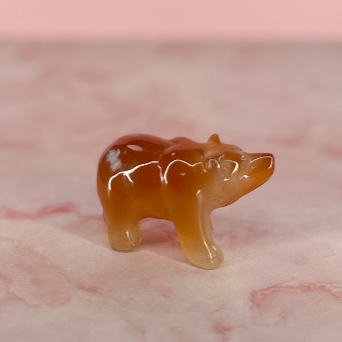 Carnelian Agate Carved Bear