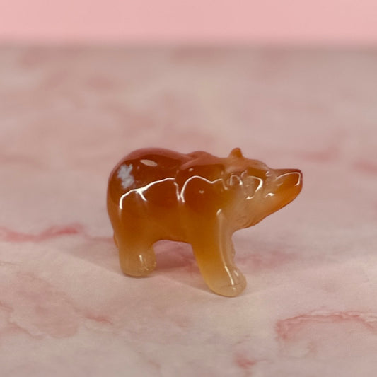 Carnelian Agate Carved Bear