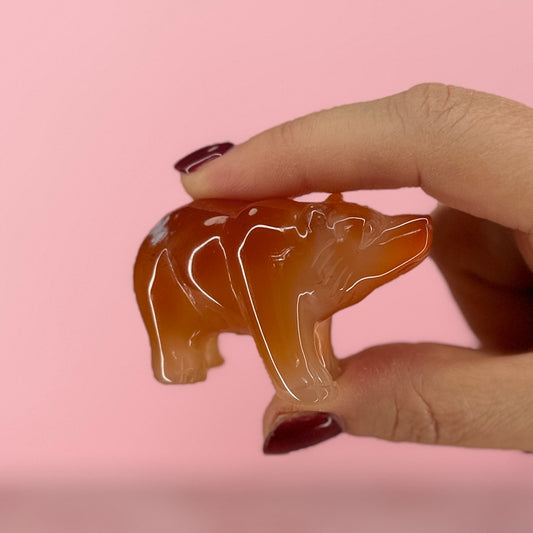 Carnelian Agate Carved Bear