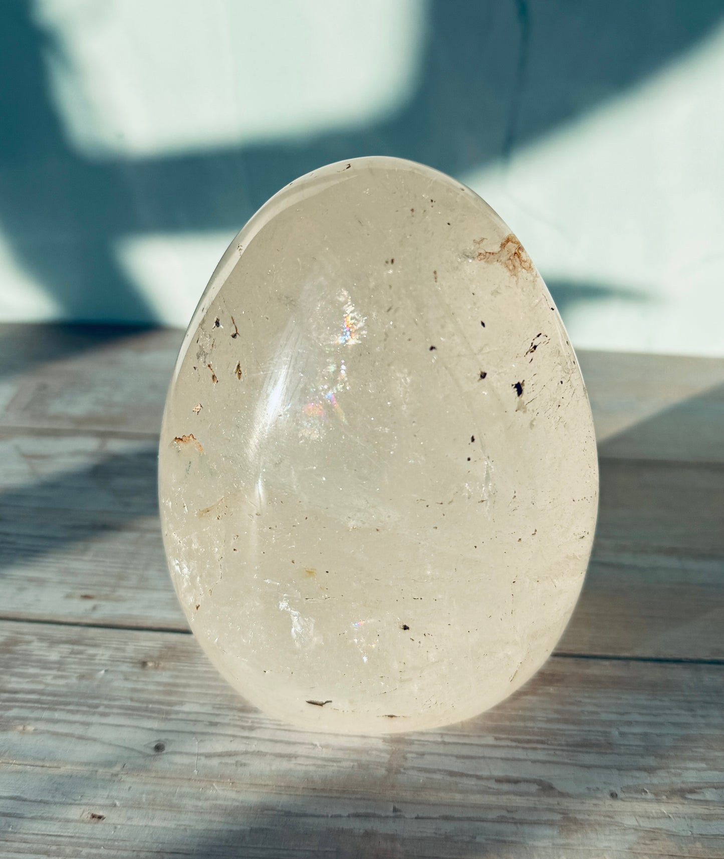 Clear Quartz Freeform with Rainbow