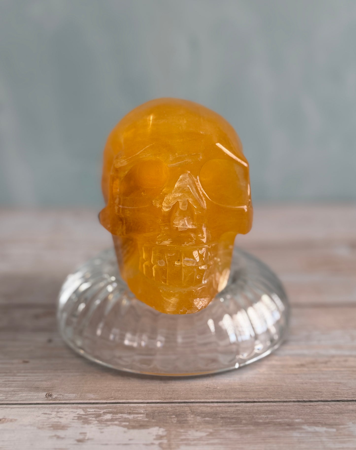 Yellow Fluorite Skull