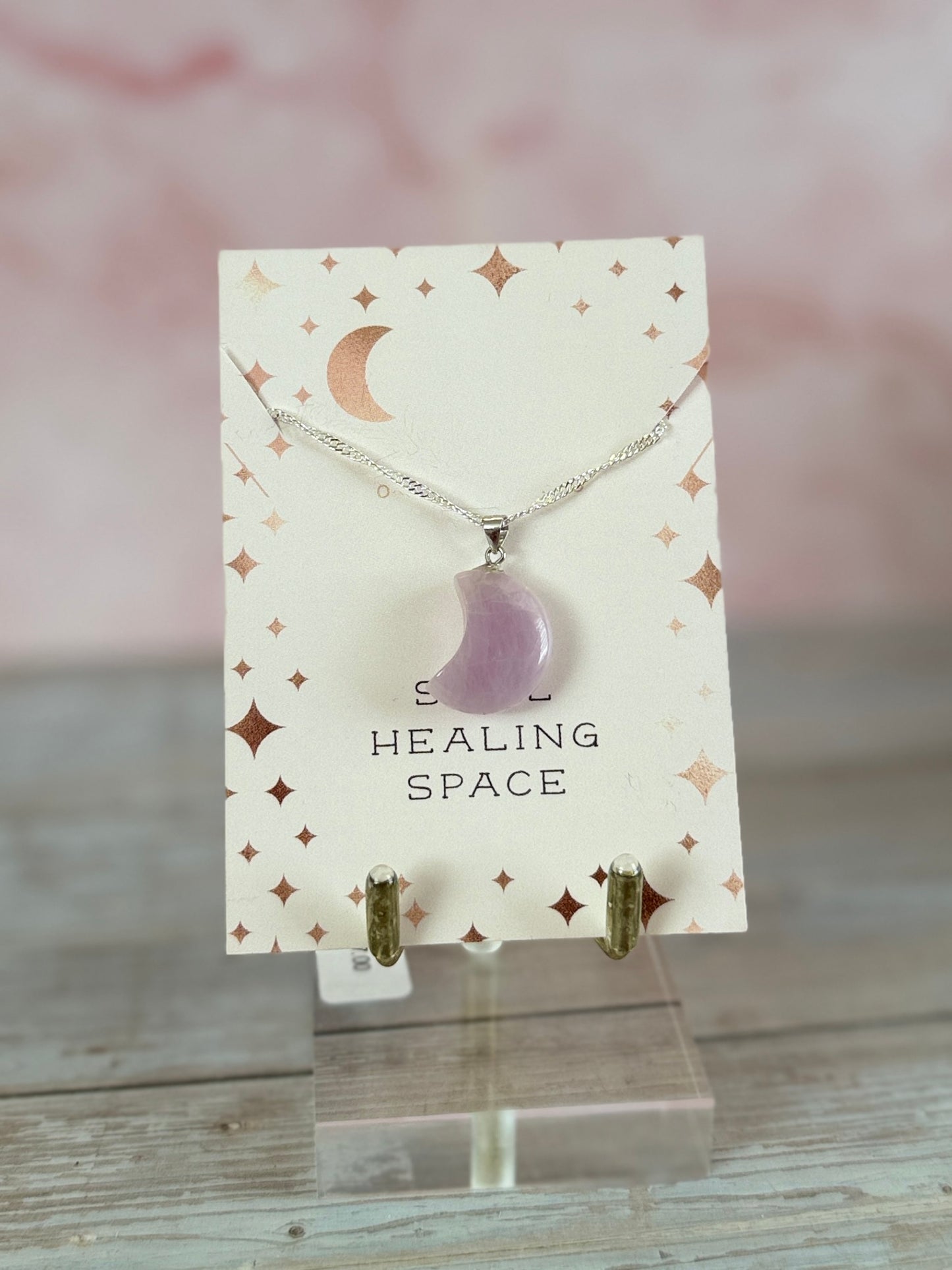 Kunzite Moon Necklace (20")