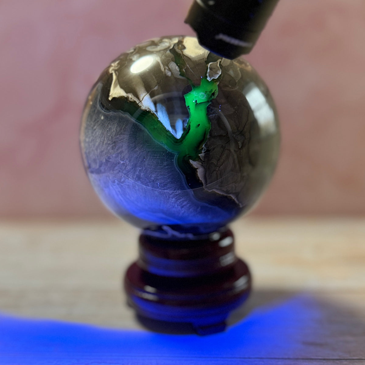 UV Reactive Volcano Agate Sphere 1.544 kg