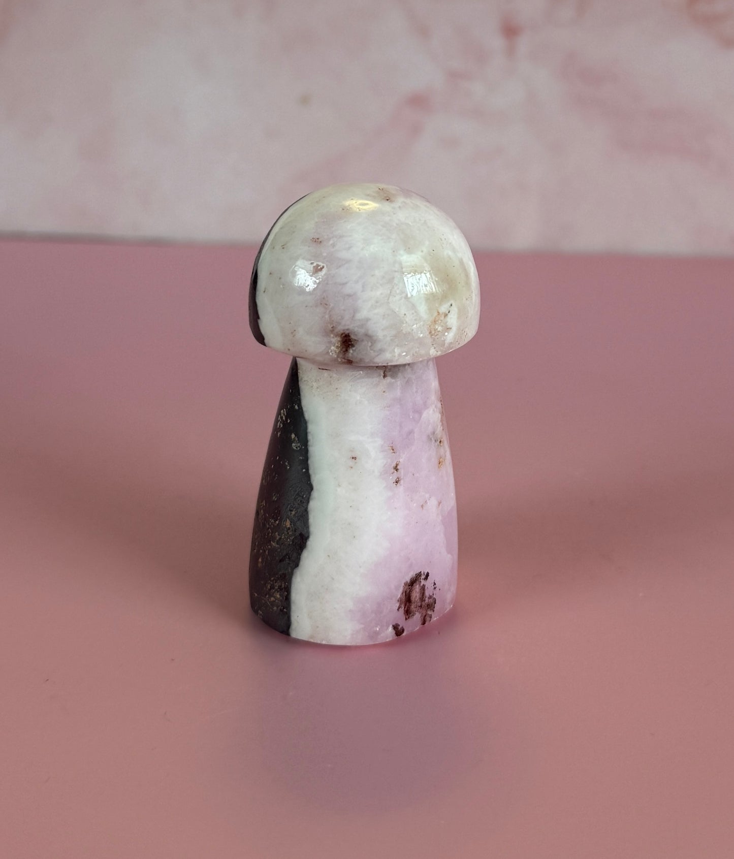 Pink Aragonite Mushroom Carving – 118g | 2.5" #5
