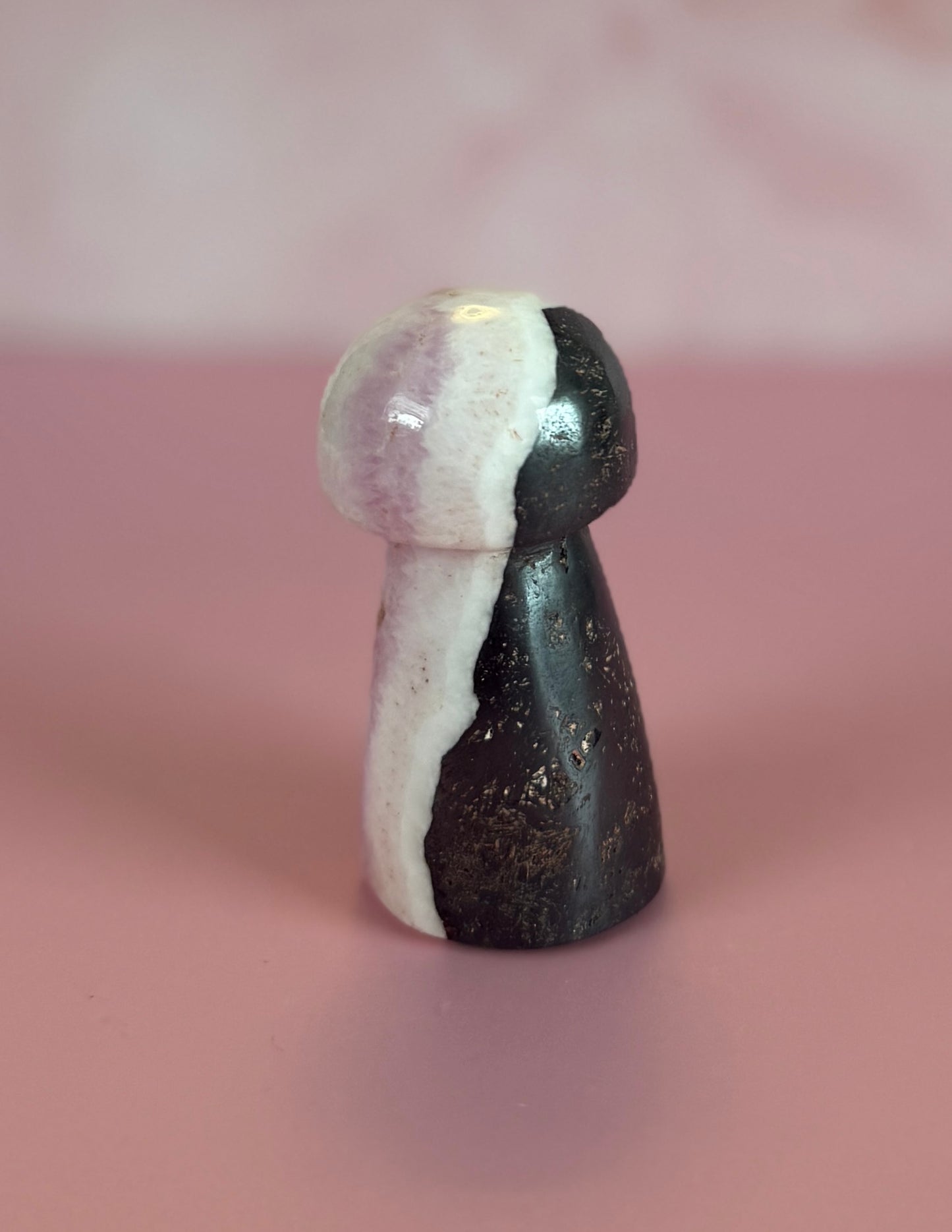 Pink Aragonite Mushroom Carving – 118g | 2.5" #5