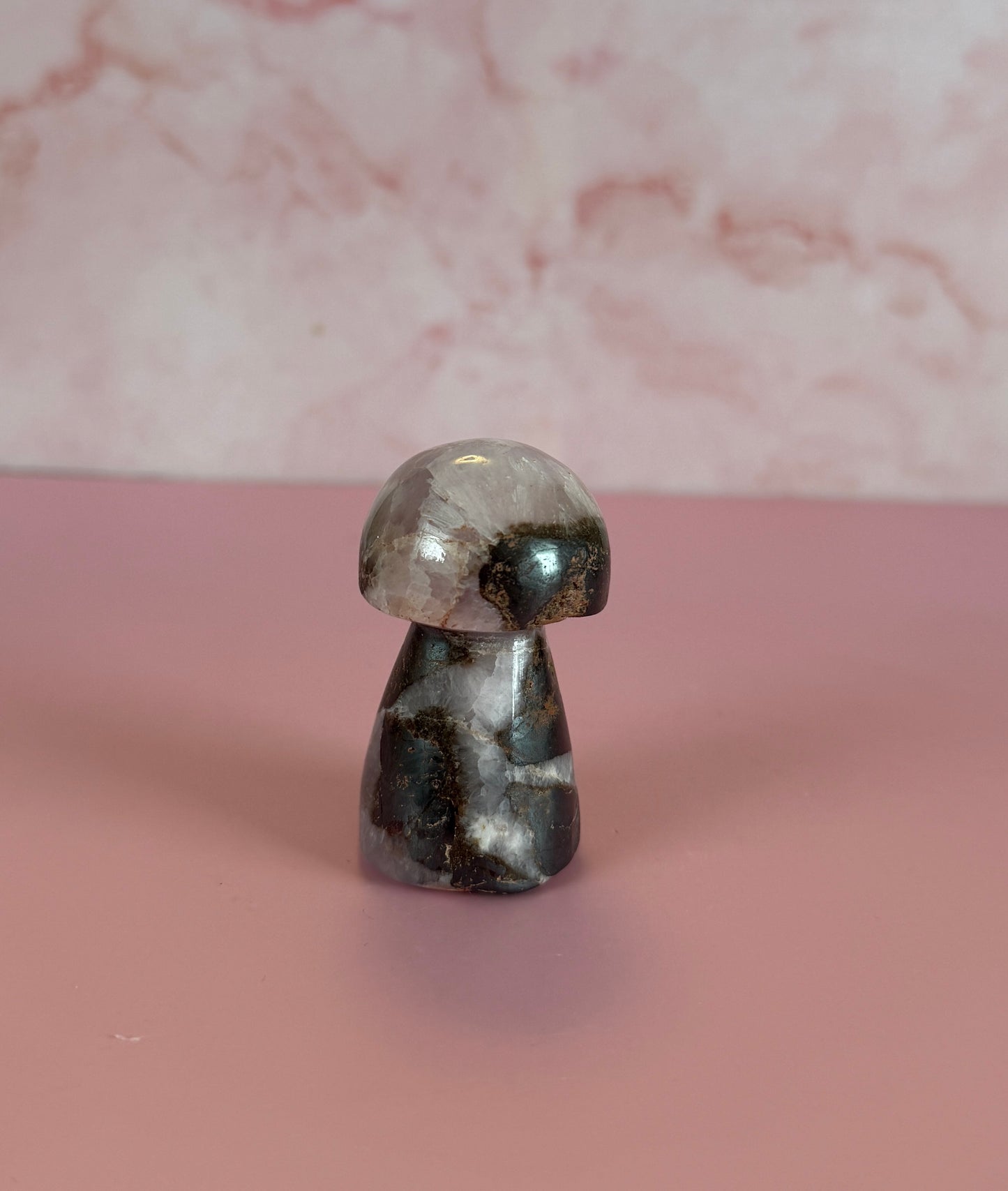 Pink Aragonite Mushroom Carving – 100g | 2.25" #17