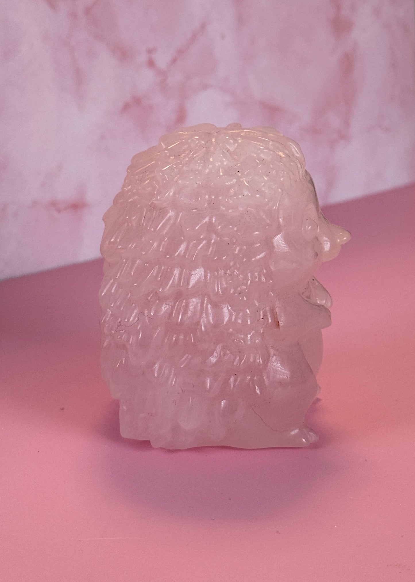Rose Quartz Hedgehog Carving | 528g | 3.5” Tall