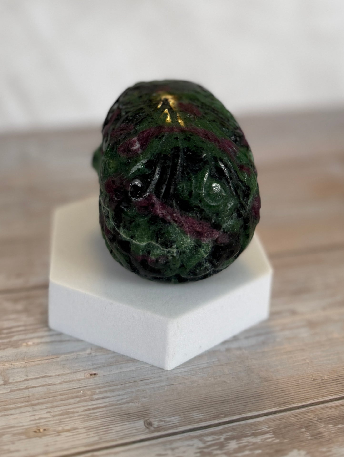 Ruby in Zoisite Skull | 473g | 2.5” x 3”