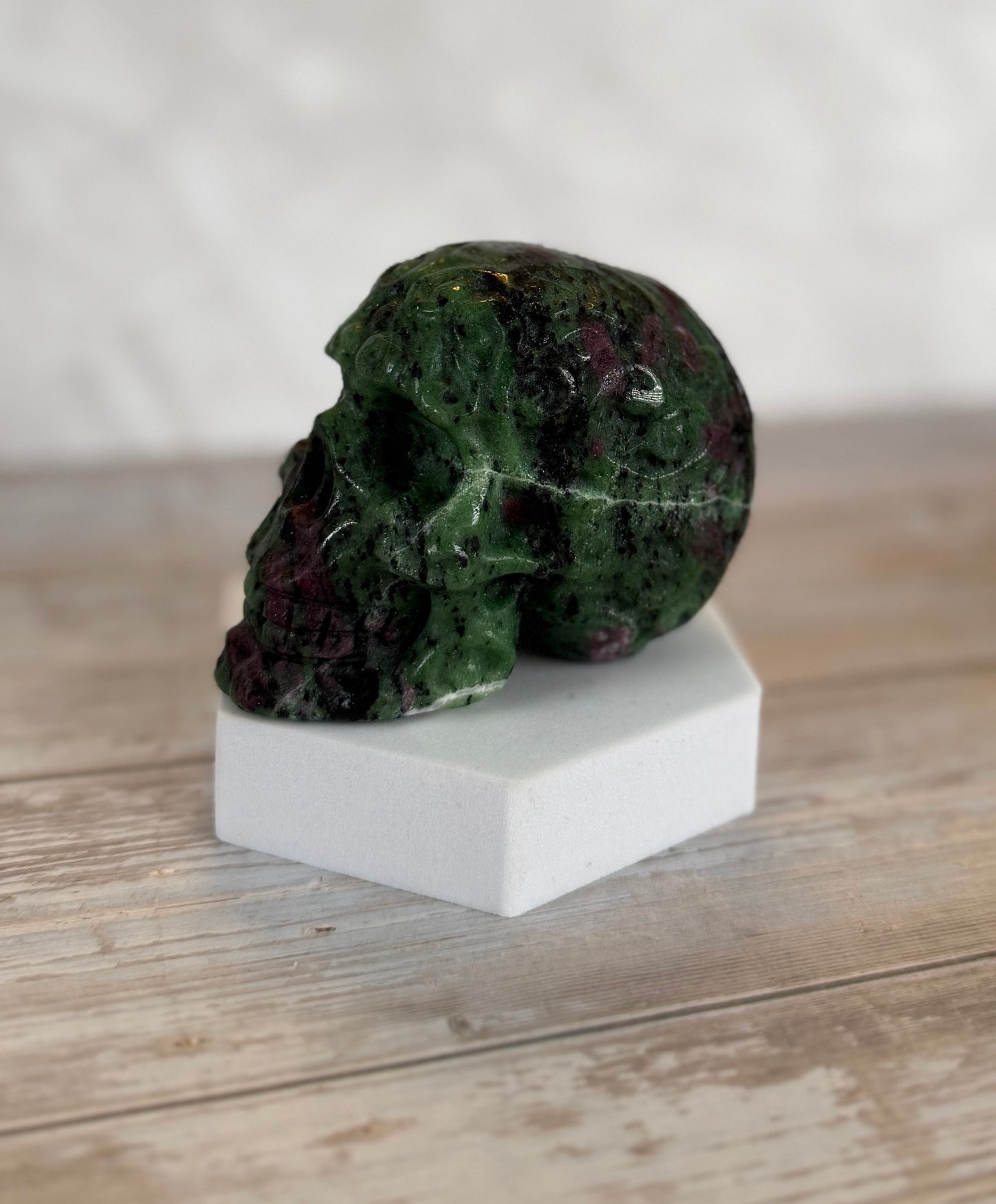 Ruby in Zoisite Skull | 473g | 2.5” x 3”