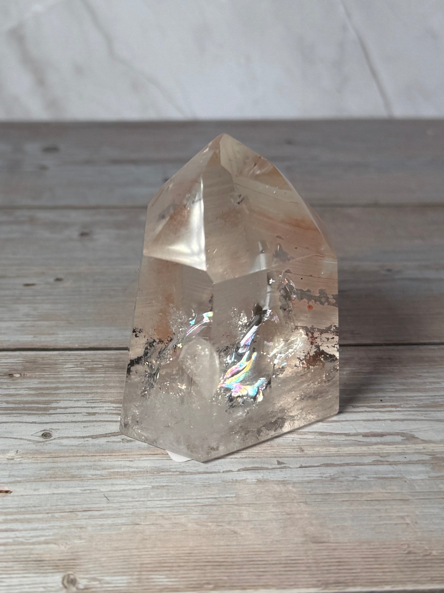 LEMURIAN SEED CRYSTAL TOWER #34 – 128g – 2.5" – Rainbow Inclusions