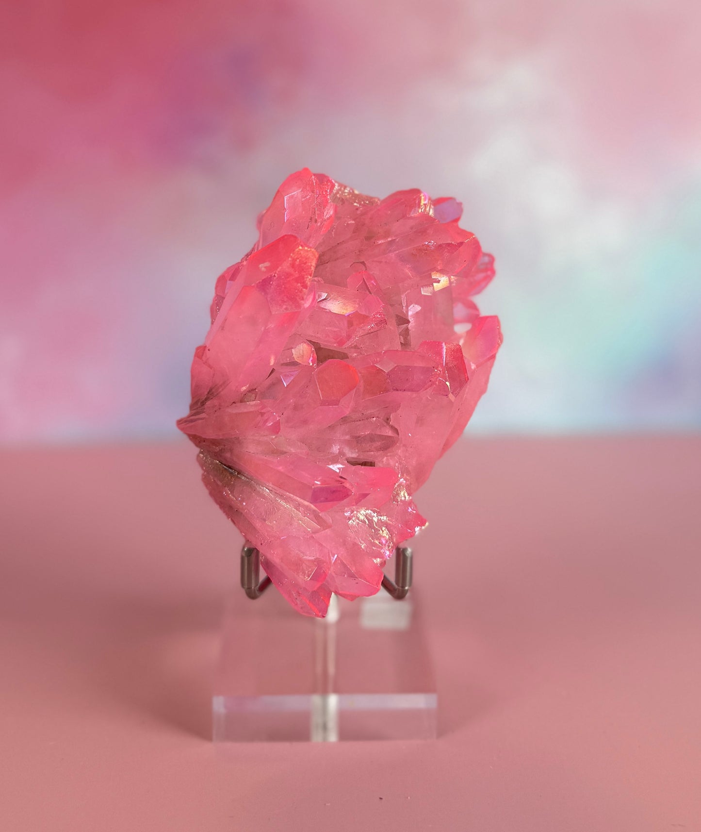 Pink Aura Quartz Cluster 305g Angel Aura Quartz Crystal Cluster #35