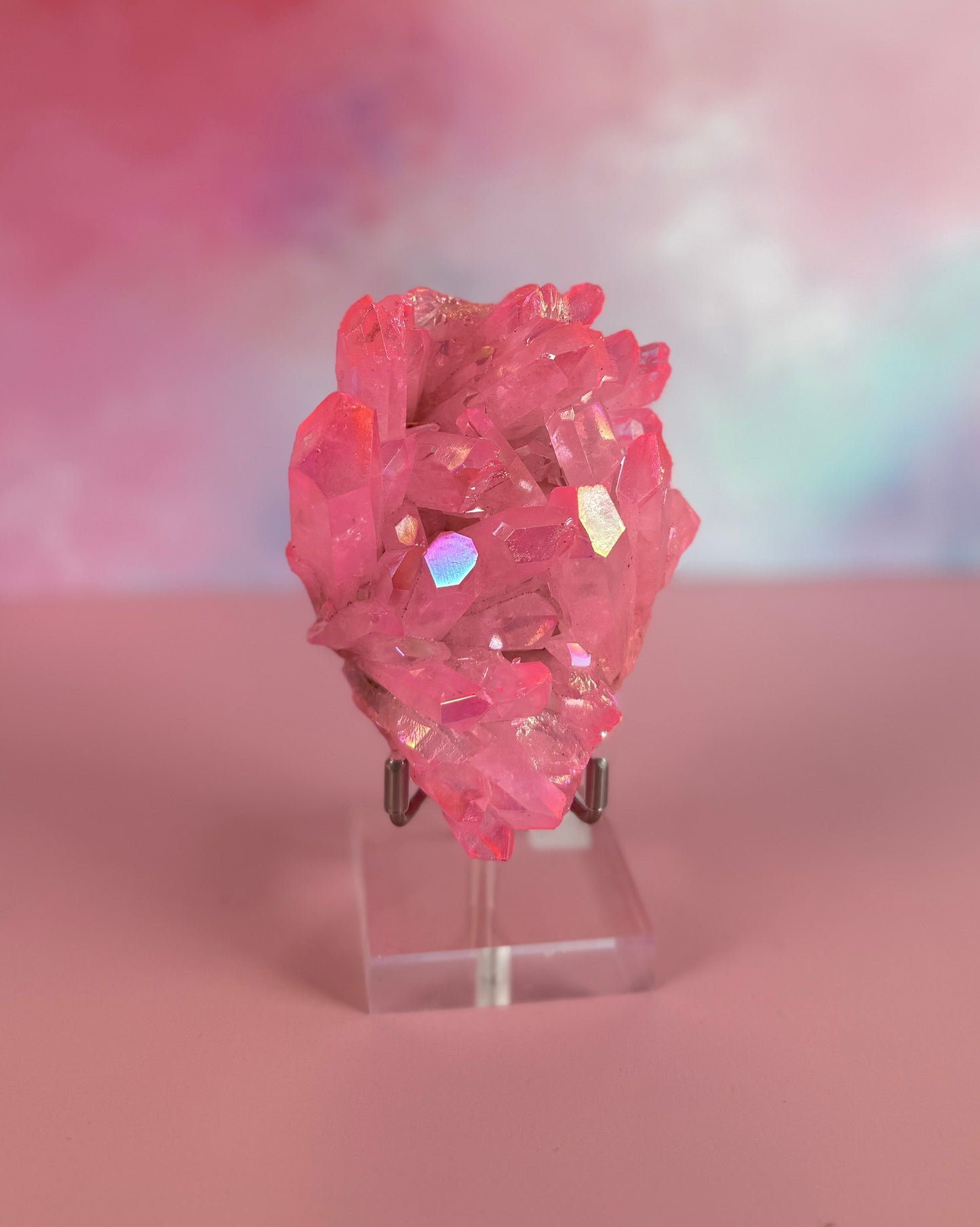 Pink Aura Quartz Cluster 305g Angel Aura Quartz Crystal Cluster #28